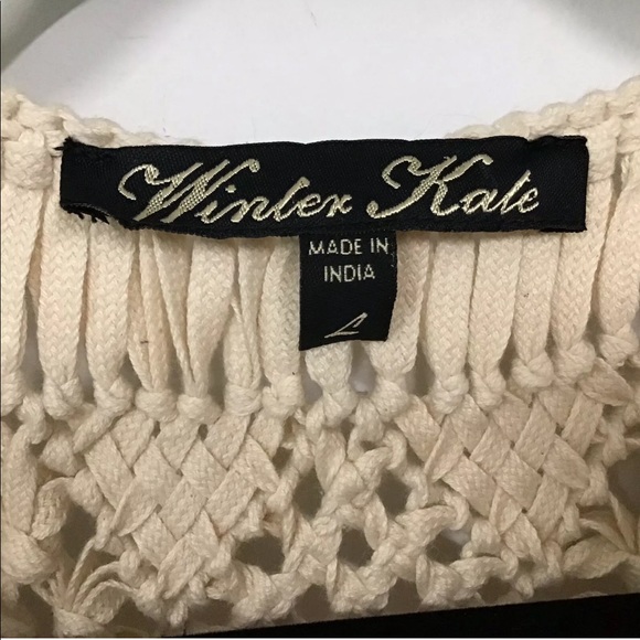 Winter Kate NWOT Boho Macrame Vest Sz L - Picture 4 of 10